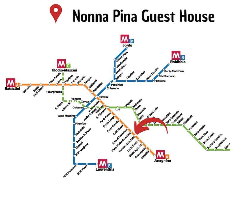 Nonna Pina Guest House Moderno Appartamento Vicino Metro AWifi,Netflix Rom Eksteriør billede